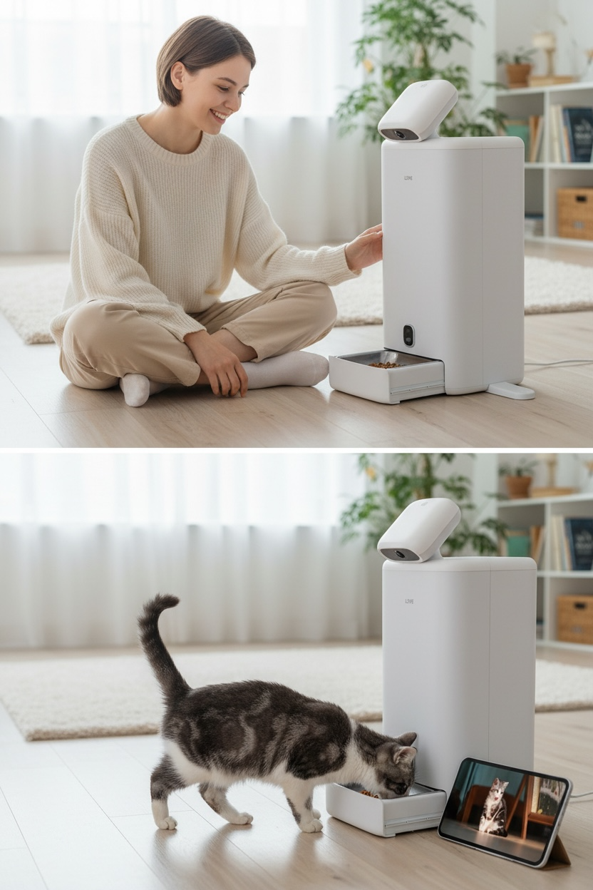 OmniView AI Smart Feeder - Automatic Cat & Dog Feeder with Camera